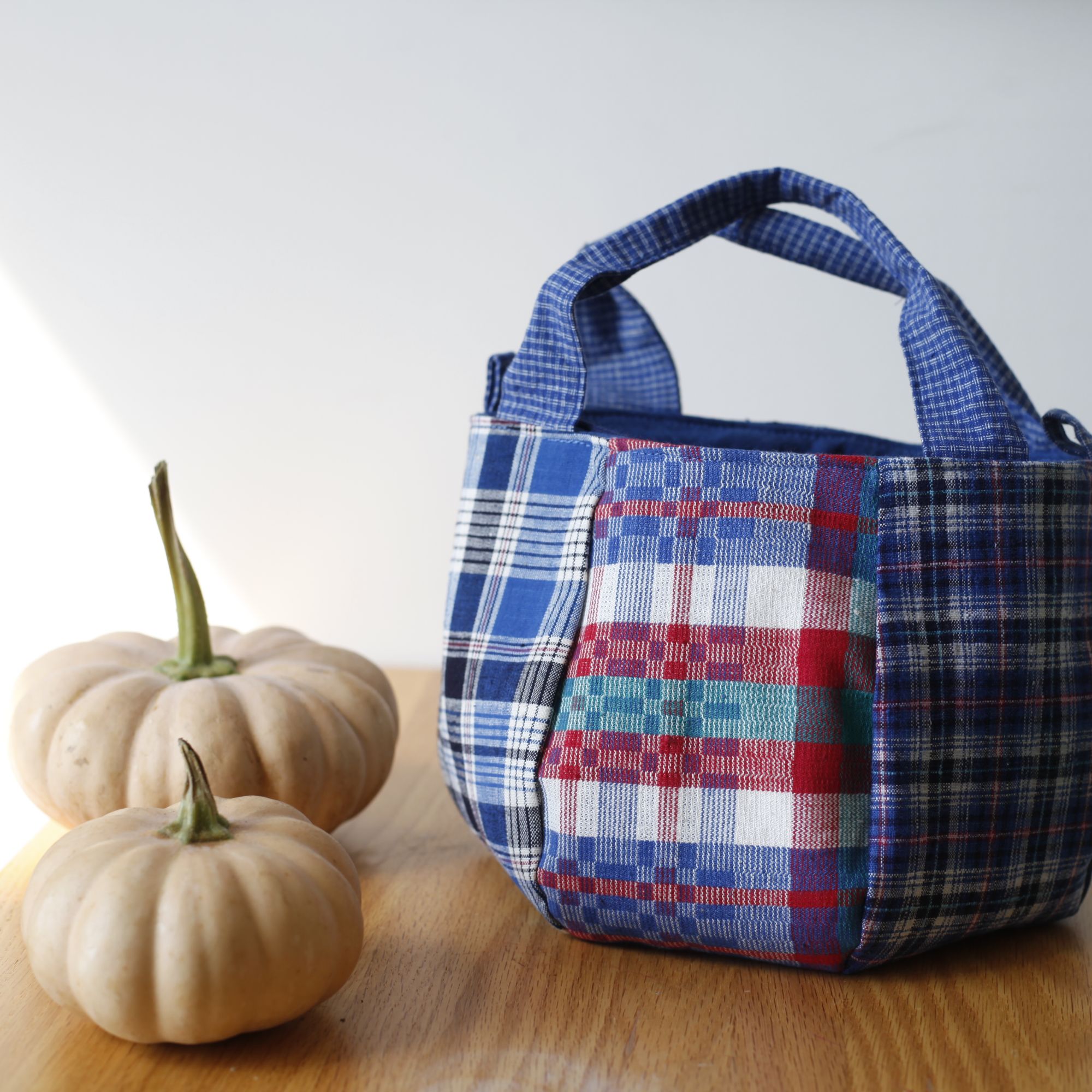 虫鸣生活手织老布中式南瓜包手拎包