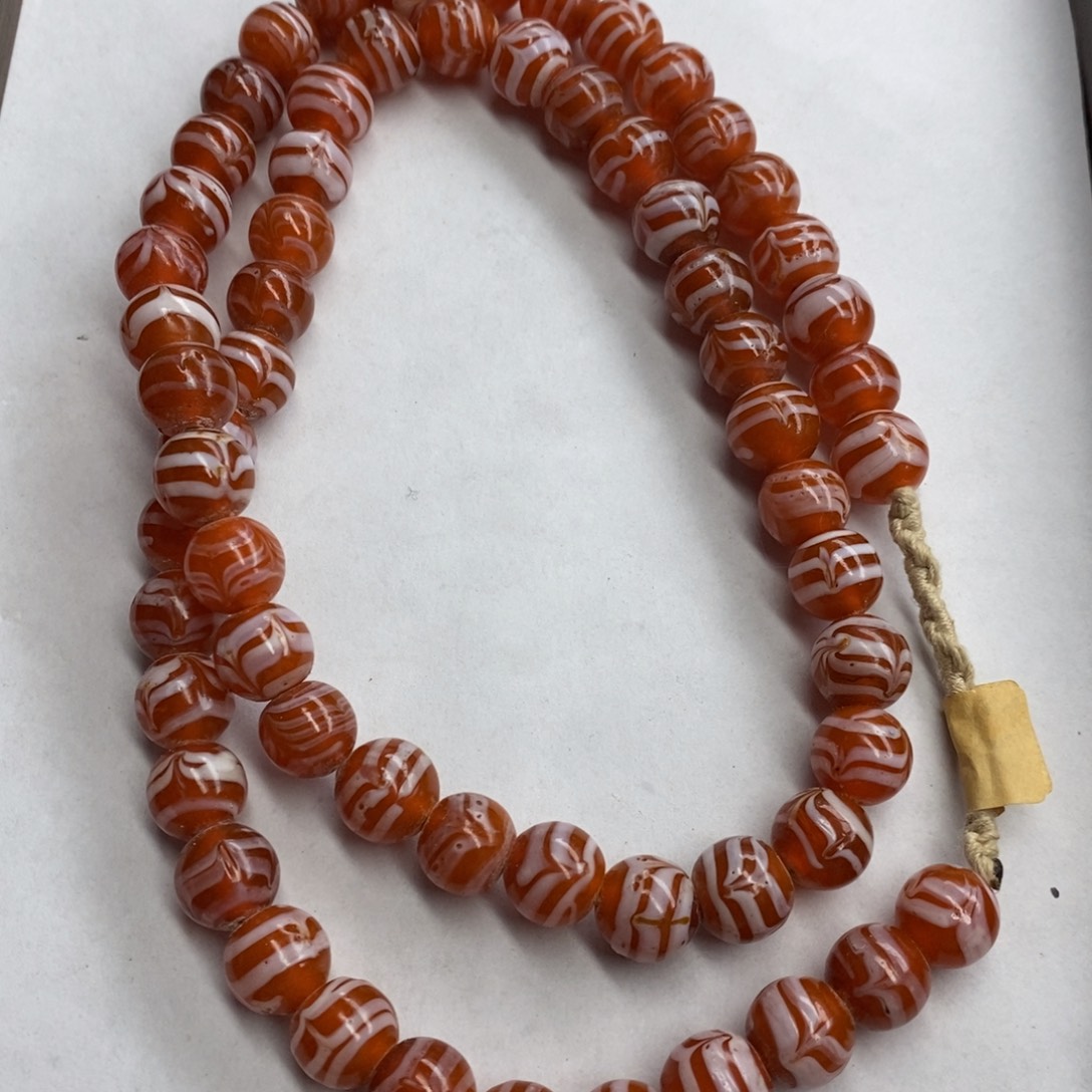 颈饰琉璃搅胎圆珠卡12 孤品 