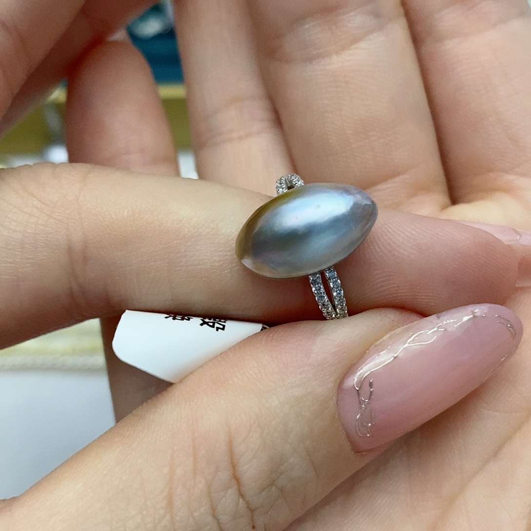 【闪购商品】拼合珍珠（马贝珠）戒指银S925镶嵌26