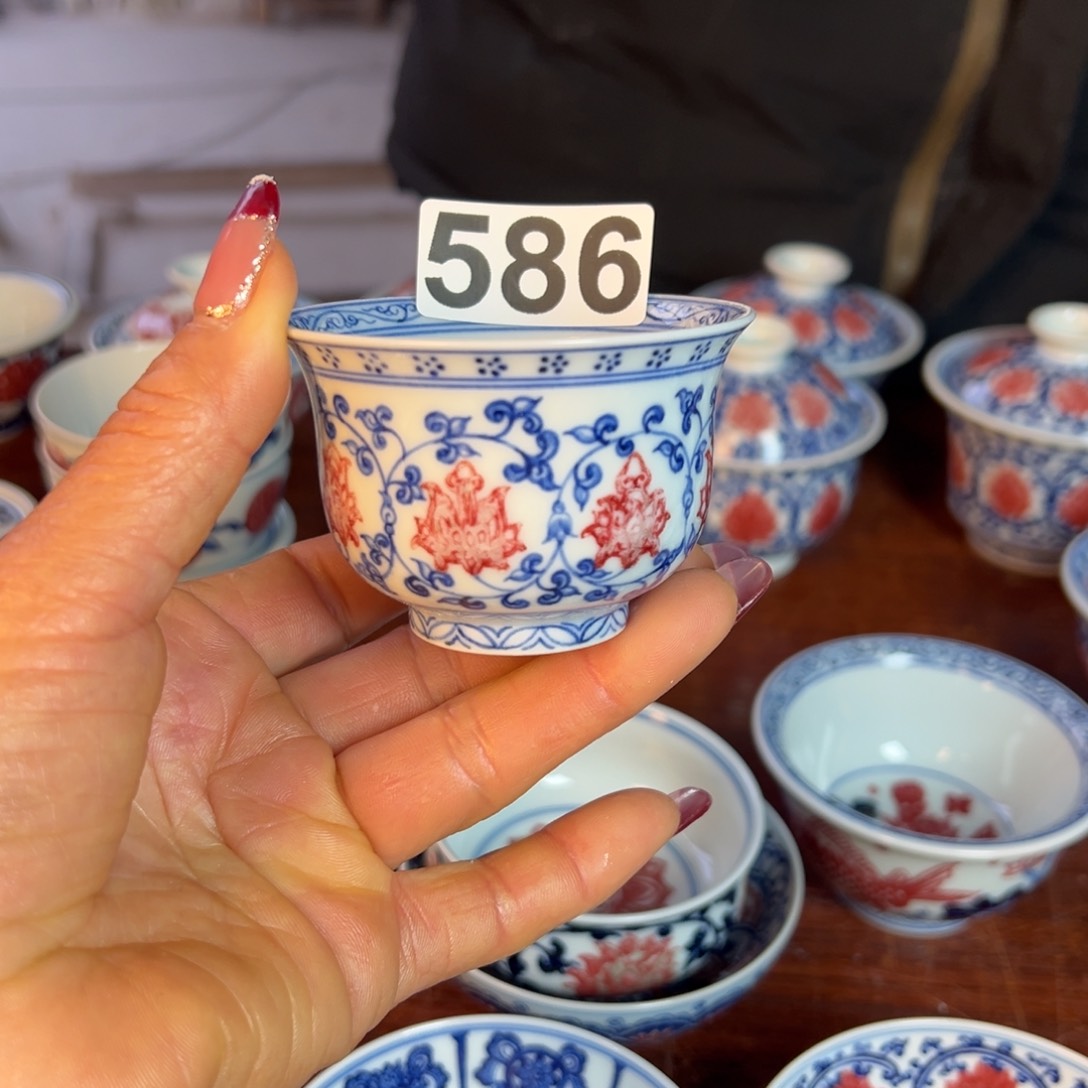 杯青花釉里红原矿