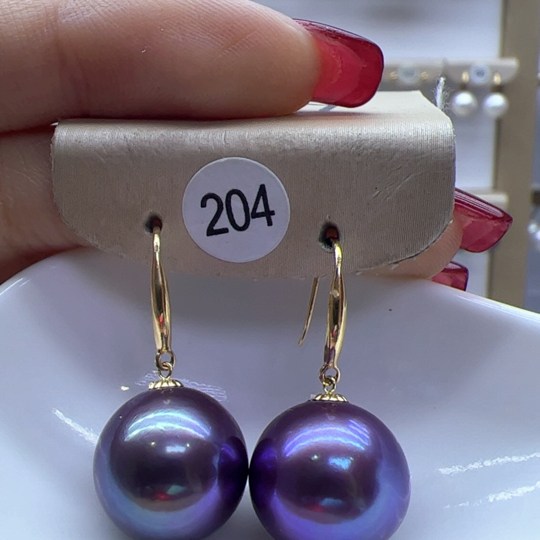 淡水珍珠耳饰18K金镶嵌