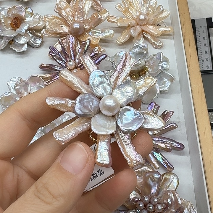 淡水珍珠发饰银S925镶嵌心*?