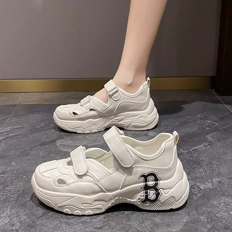 春夏女生休闲百搭舒适透气鞋运动鞋镂空网面厚底老爹鞋745