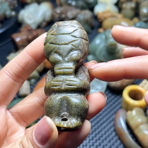 白玉菩提吊坠摆件