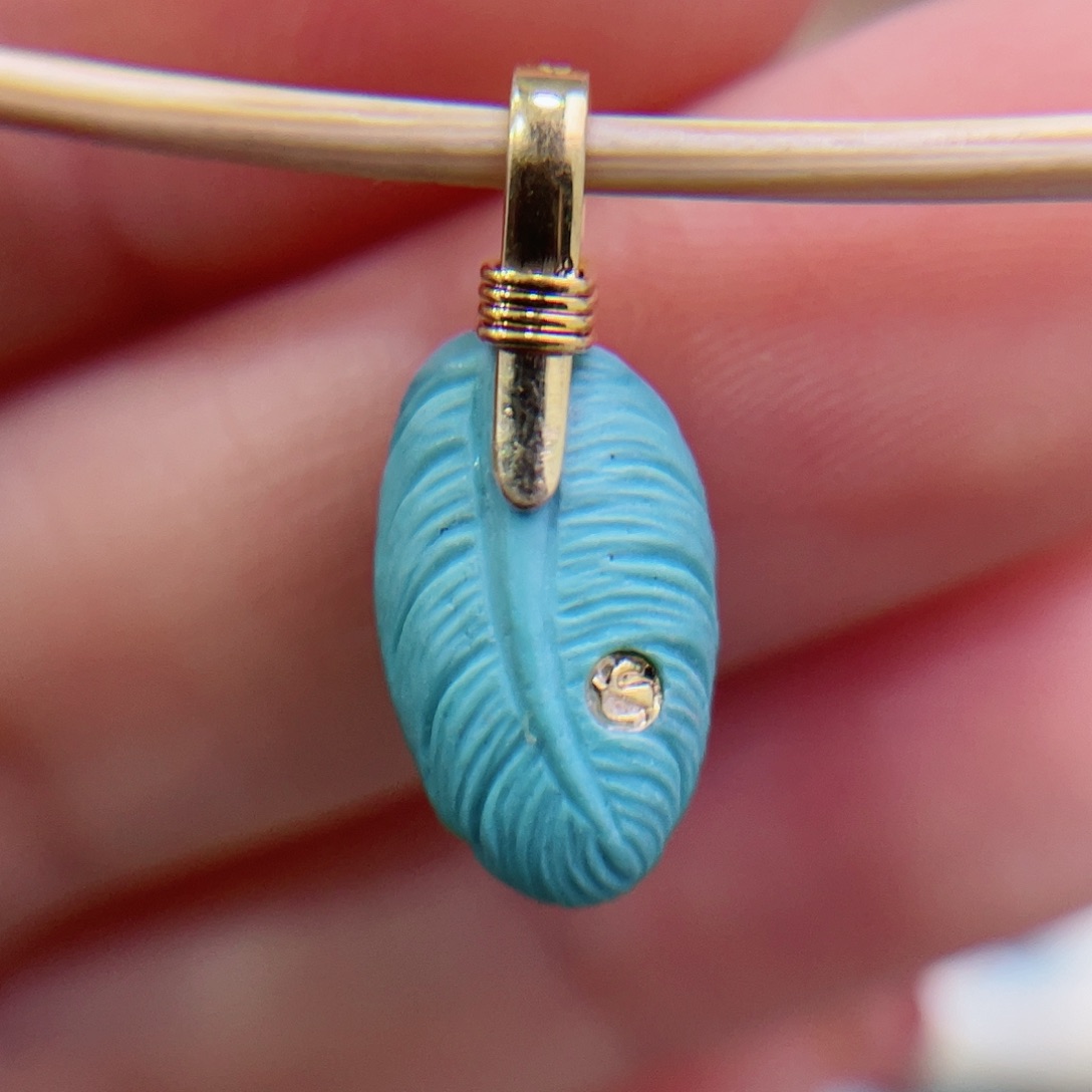 18K金镶嵌绿松石珠宝奇石