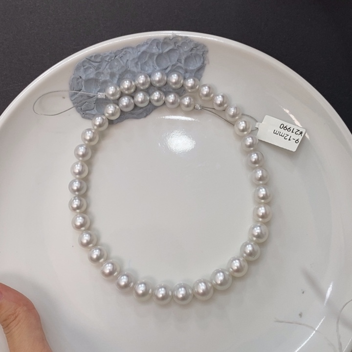 未镶嵌颈饰海水珍珠珠****肉澳白项链9-12mm瑶