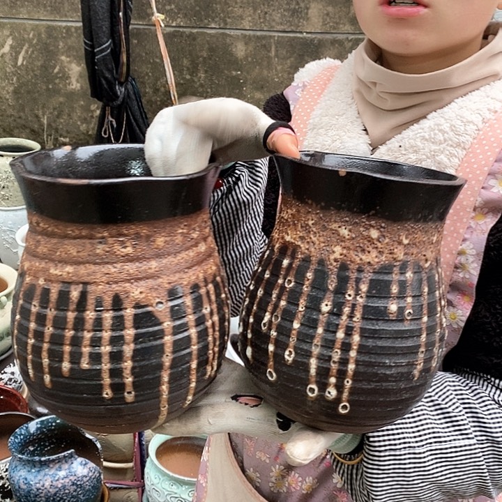 紫砂花盆瑕疵口15高20