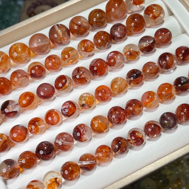 特级全净体巴西红胶花圆珠一颗