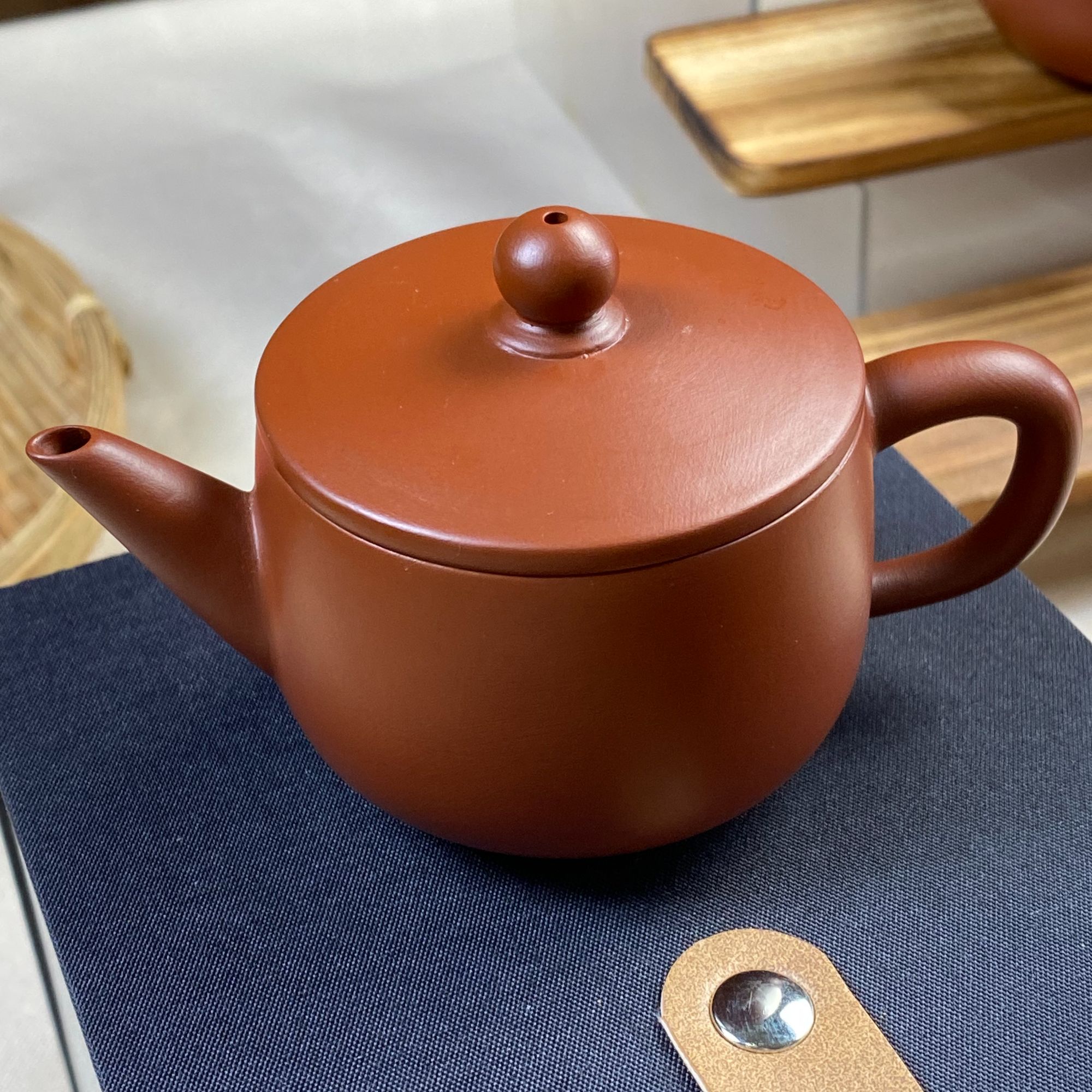 潮州半手工手拉壶朱泥壶泡茶壶大汉瓦100毫升 壶内微瑕 介意勿拍