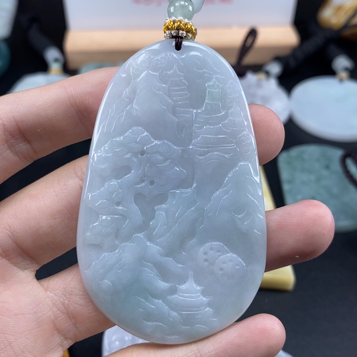 翡翠未镶嵌颈饰天然保真a货翡翠