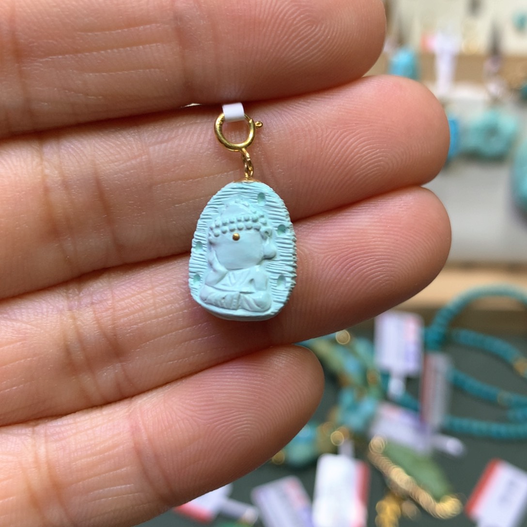 绿松石滴流18K金镶嵌