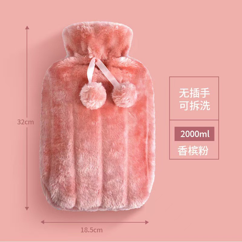 条纹热水袋注水透明纯色印花防爆橡胶暖水袋批发保温冷热两用