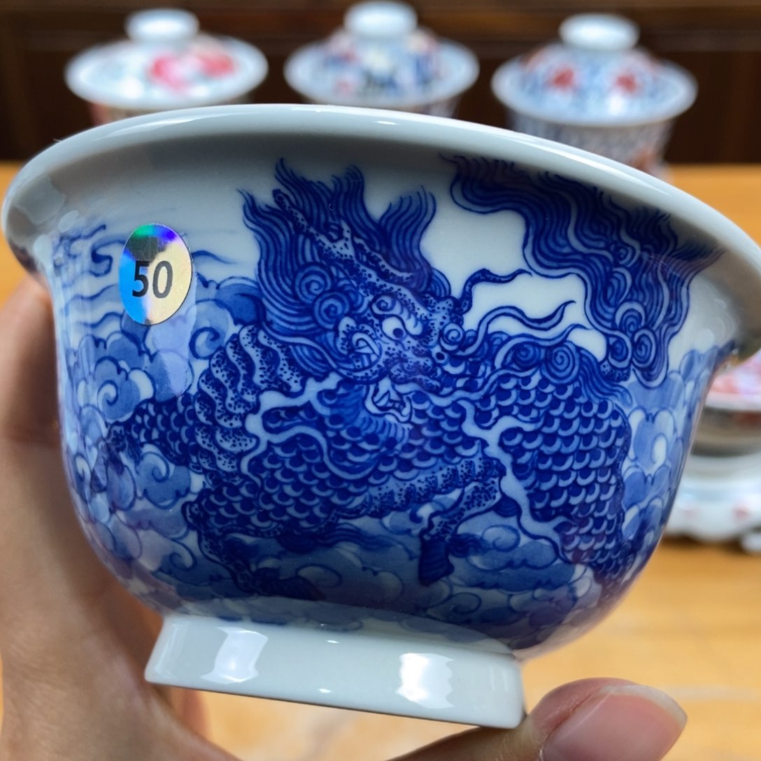 手绘现代茶具非古董
