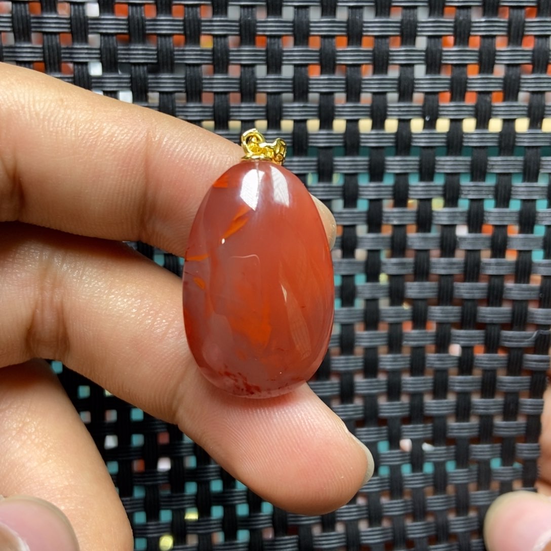 南红玛瑙吊坠(不含链)银S925镶嵌