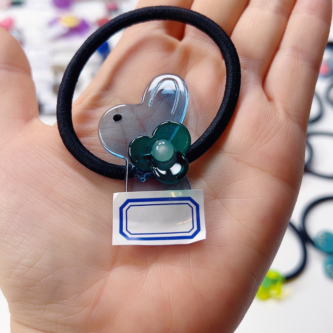 透蓝兔子发圈韩国