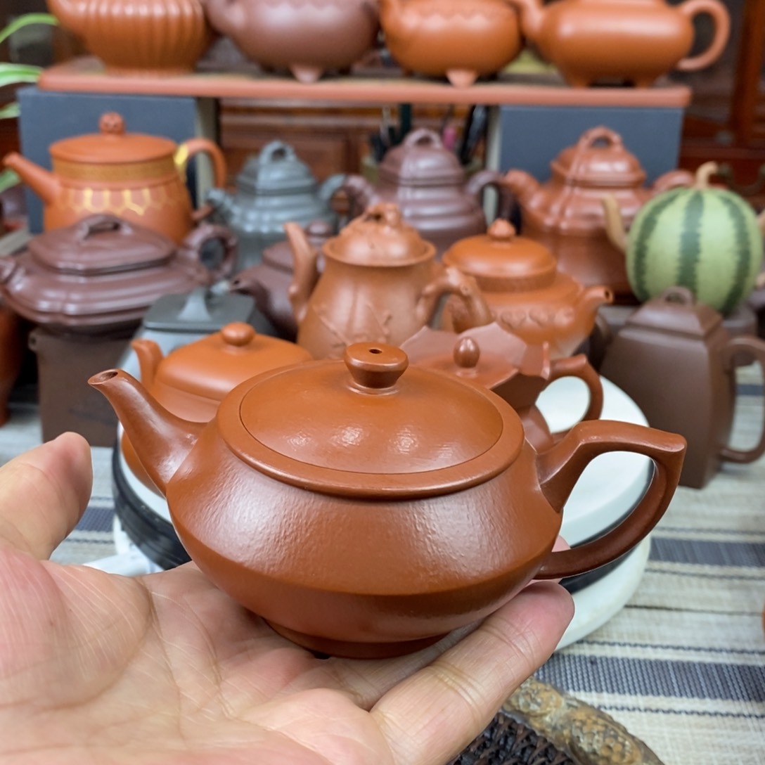 紫砂茶壶全手工汉云130-180cc原矿赵庄朱泥