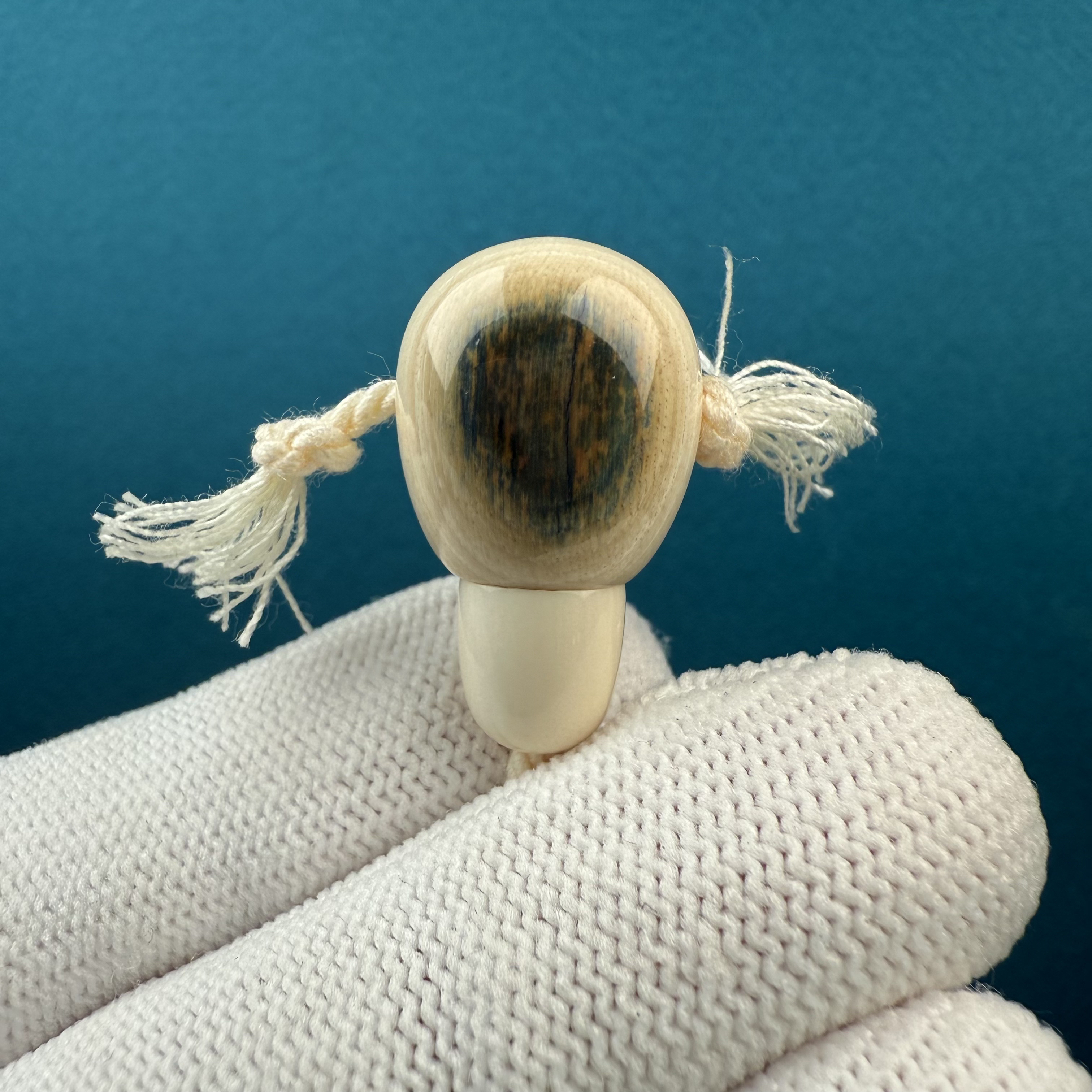 D41-86天然猛犸牙蓝眼三通14*24mm支持鉴定假一罚十