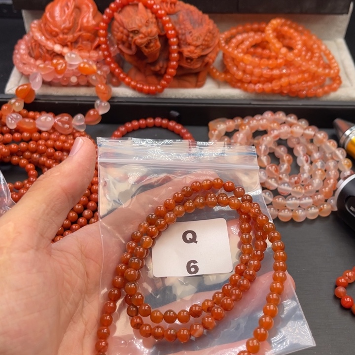 南红玛瑙未镶嵌多样性发货默认微瑕称重6mm