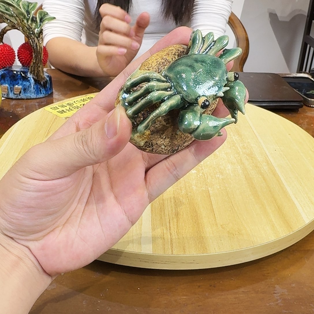陶瓷螃蟹小摆件陶瓷