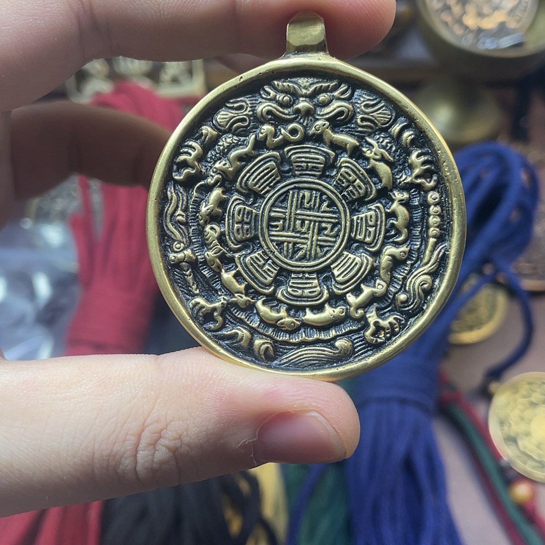 黄利马铜雄霸九宫八卦牌