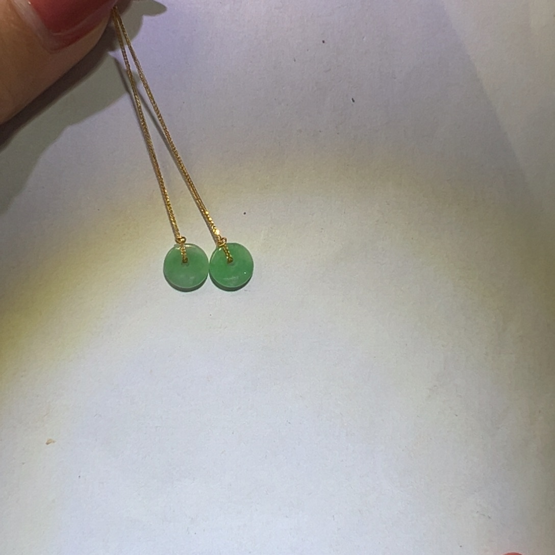 翡翠颈饰18K金镶嵌耳环