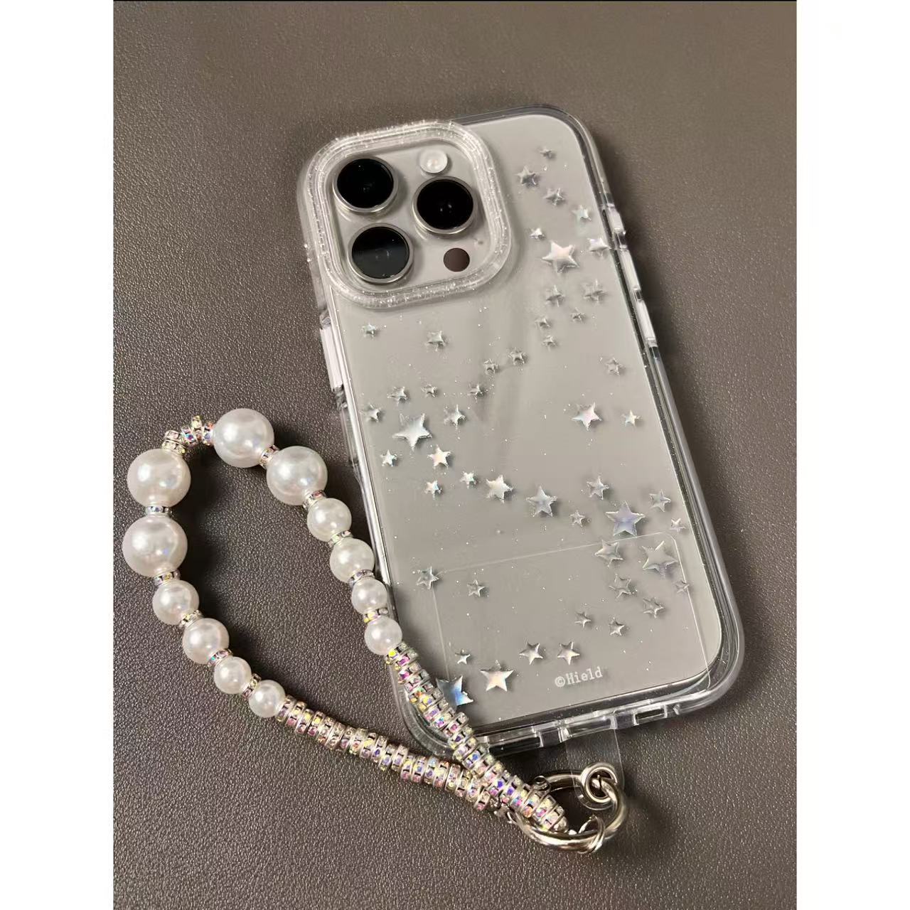 ins韩系闪粉满屏银色镭射星星适用iPhone16Promax苹果15/14手机壳