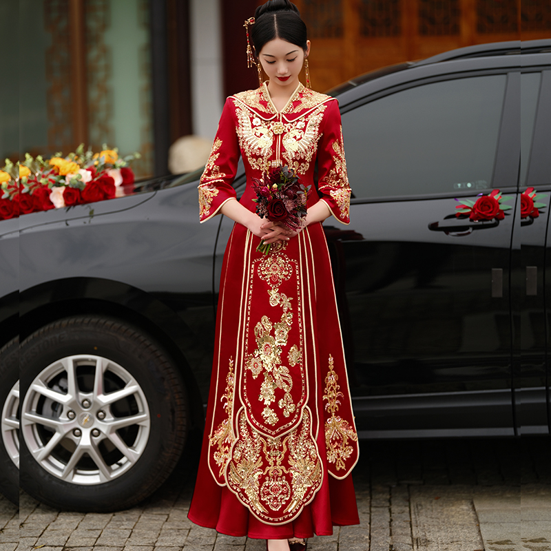 秀禾服结婚服2025新款新娘嫁衣小个子气质中式婚礼出阁敬酒服177