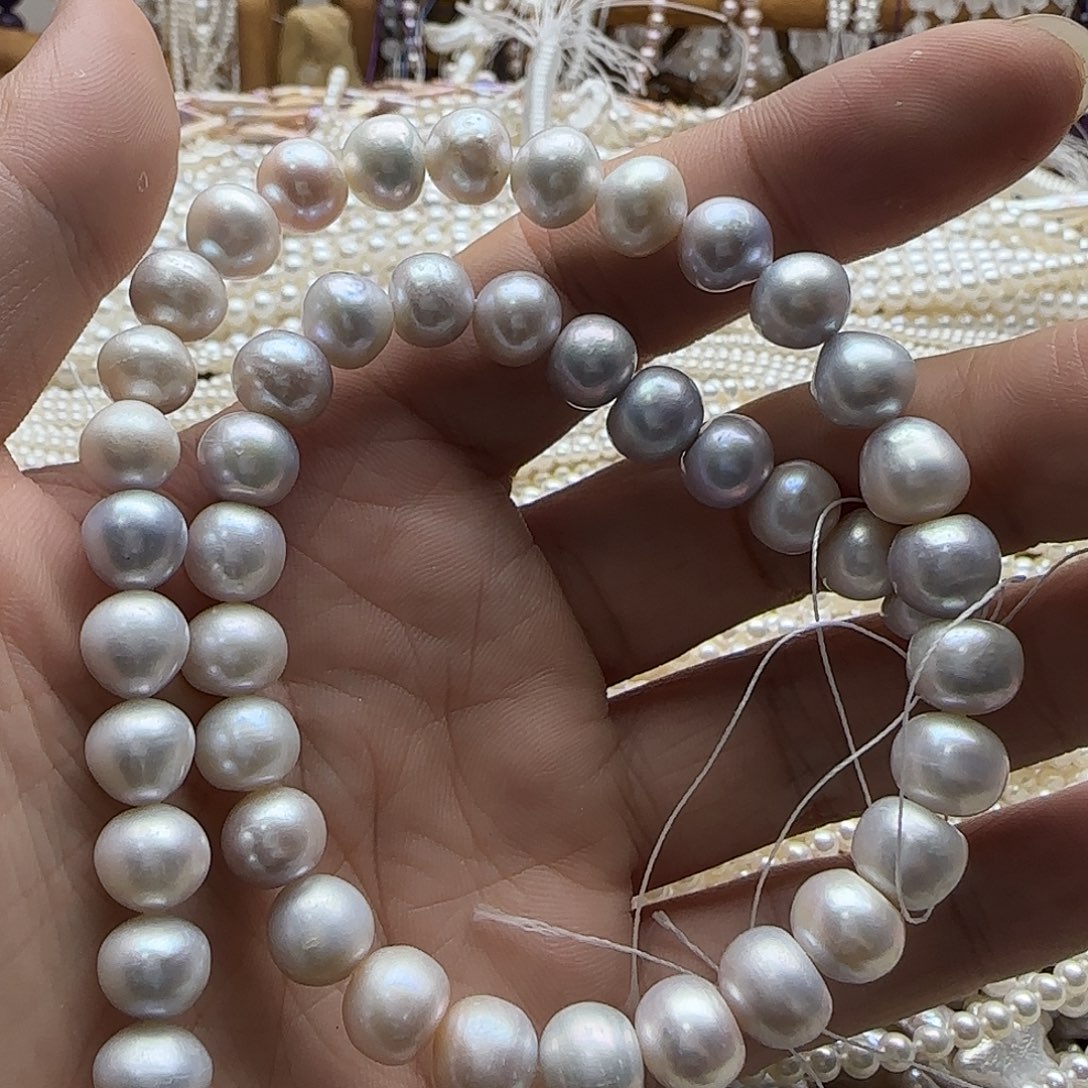 橘****未镶嵌半成品淡水珍珠卡9-10