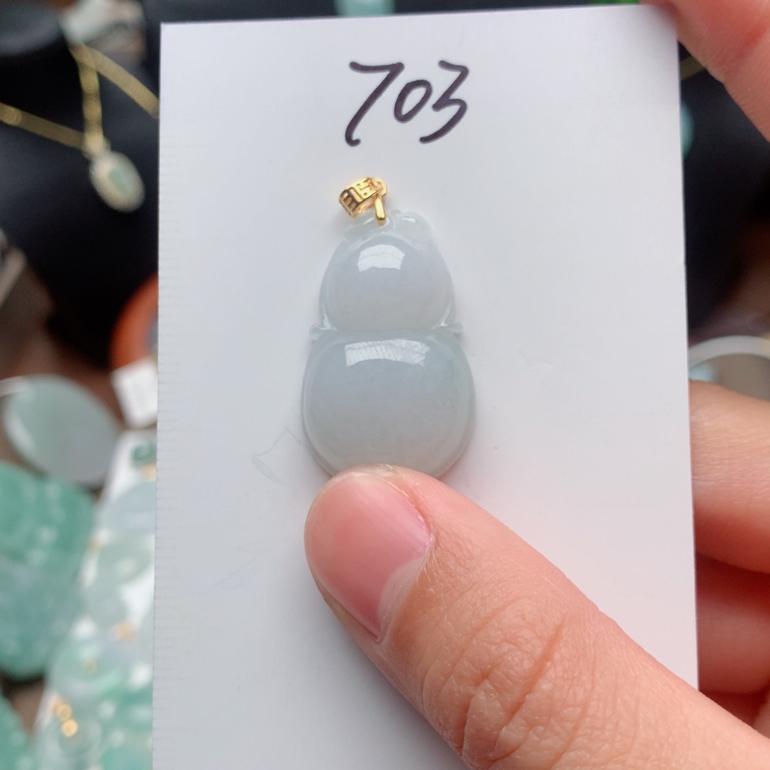 翡翠颈饰银S925镀金镶嵌吊坠