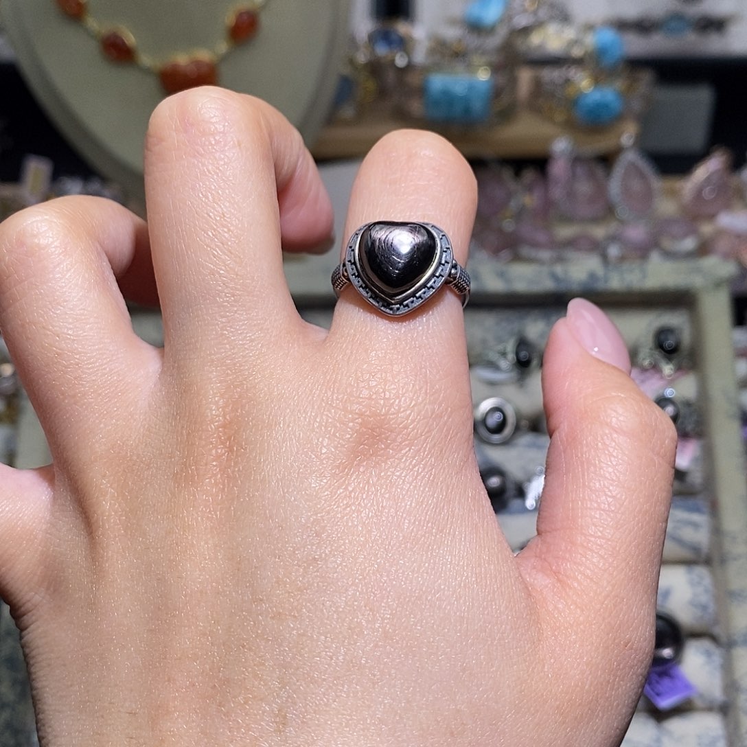 一***日水晶戒指银S925镶嵌