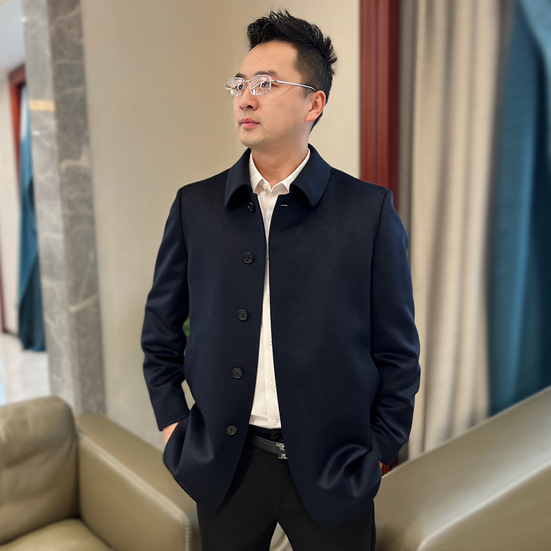 100%山羊绒商务男装行政大衣