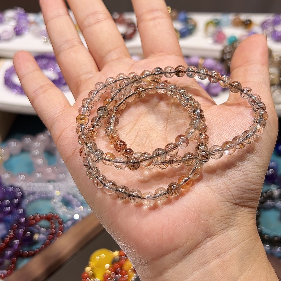 雨***晚紫晶未镶嵌手串黑金超七三圈拍2个数量