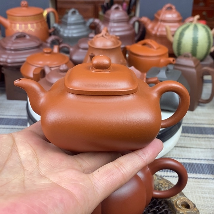 紫砂茶壶四方传炉200-230cc原矿赵庄朱泥特价
