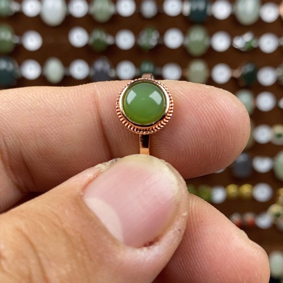 和田玉（碧玉）戒指合金