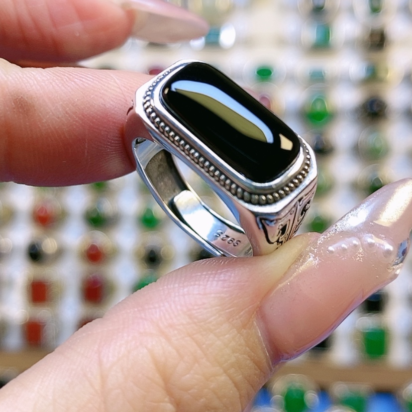 【闪购商品】玛瑙/玉髓戒指银S925镶嵌