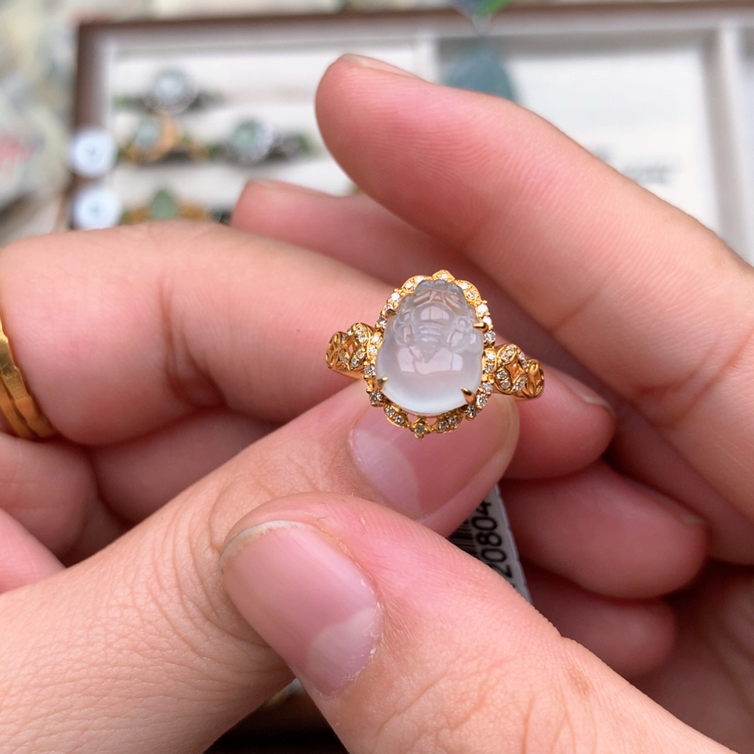 【闪购商品】18K金镶嵌挂件翡翠梨*酒一