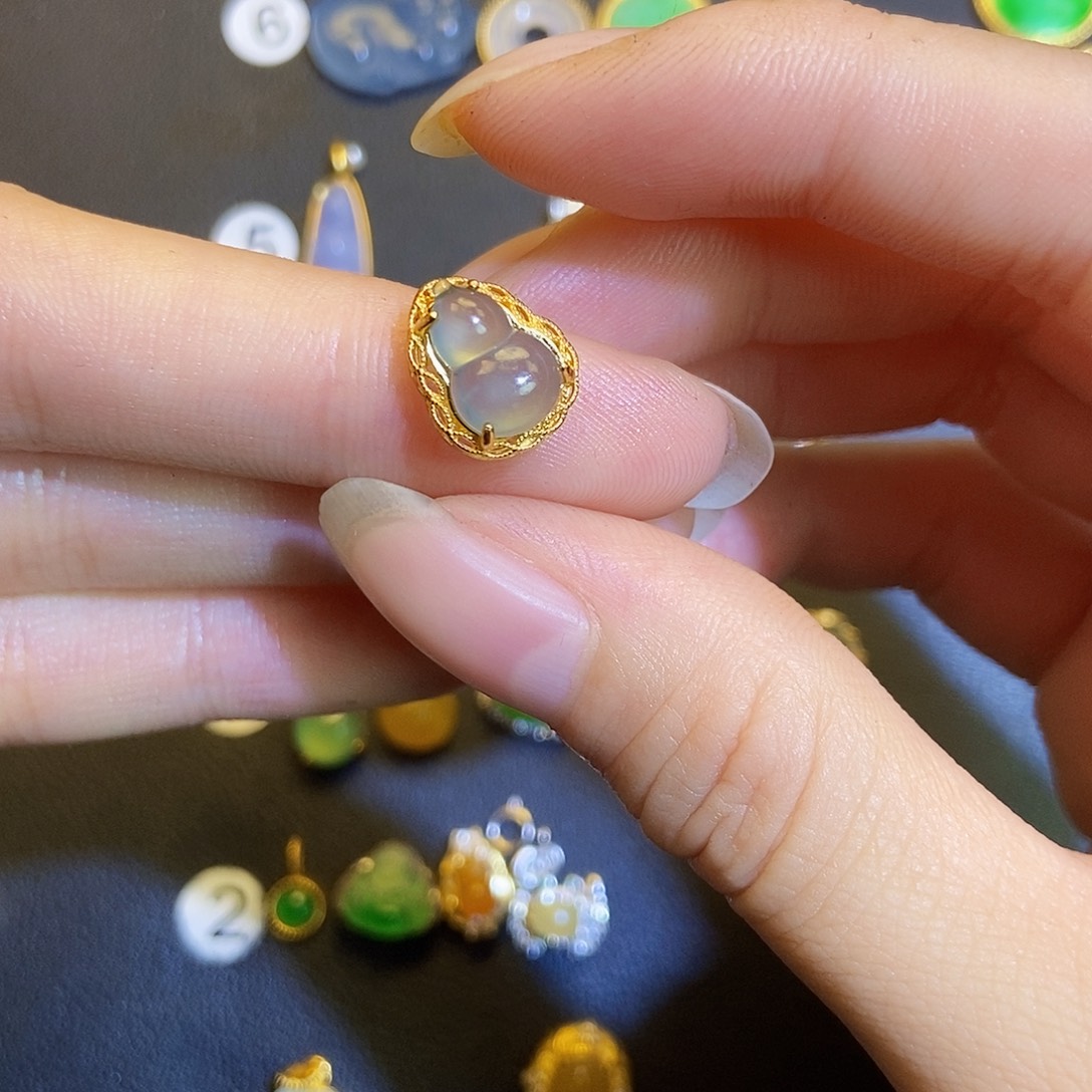 翡翠银S925镶嵌吊坠(不含链)