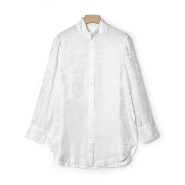 【暖秋专属】中式国风提花立领盘扣衬衫SY2769