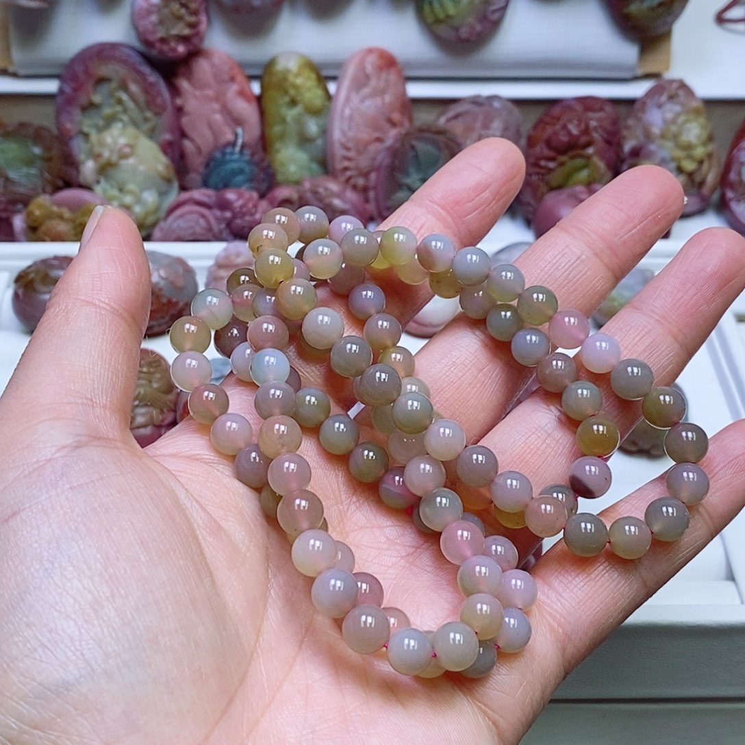 玛瑙/玉髓盐源玛瑙佛珠未镶嵌