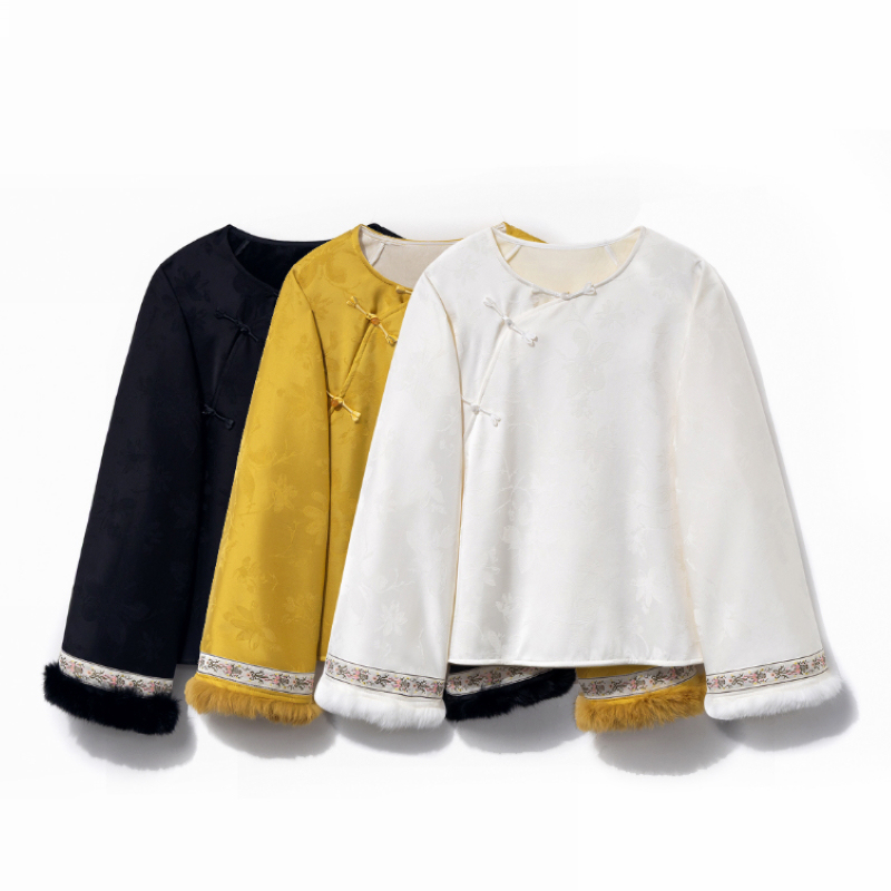 【舒韵】冬季2025新款新中式上衣小衫女装国风宽松加绒加厚长袖衬衫