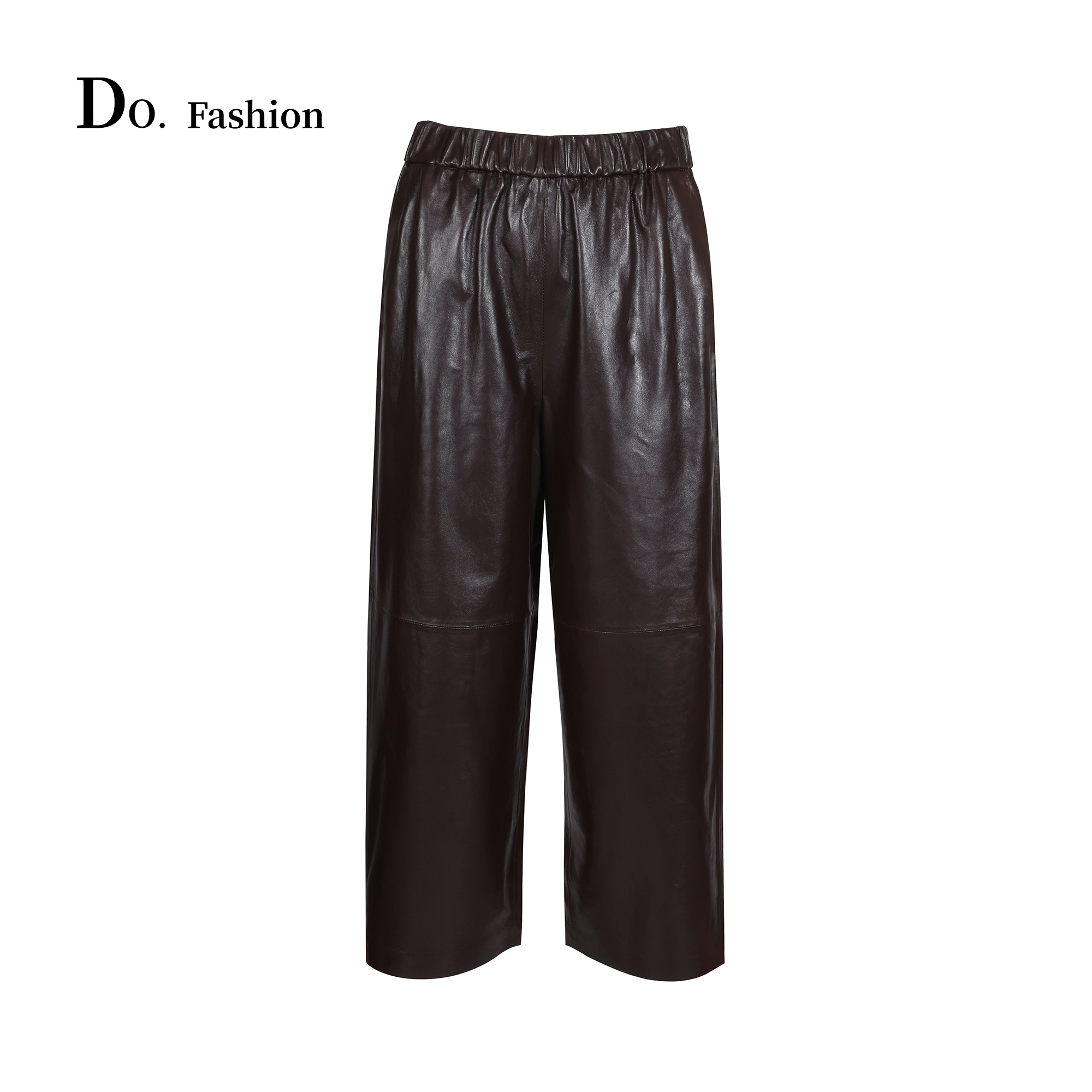 【Do.Fashion欧阳】高级进口小羊皮直筒皮裤高腰阔腿裤宽松秋冬显瘦