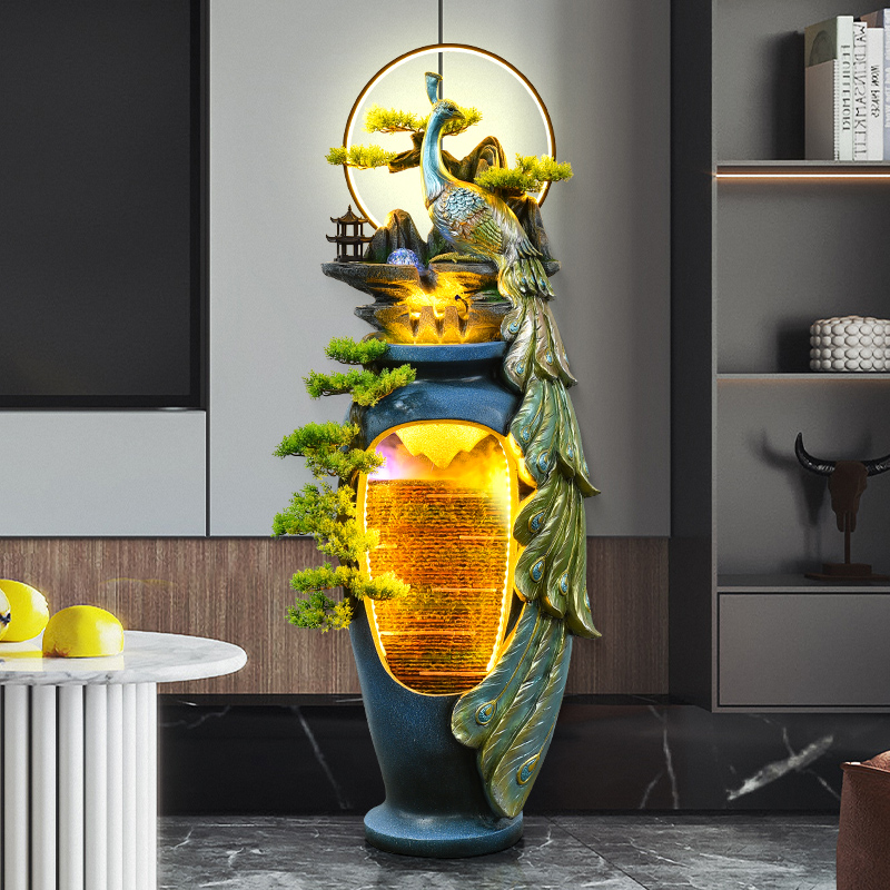 假山流水喷泉景观循环水办公室客厅装饰品鱼池风水轮落地招财摆件