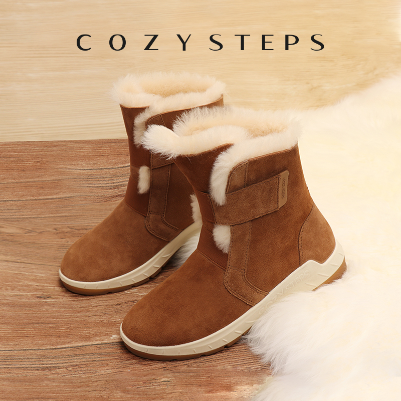COZYSTEPS可至雪地靴羊皮毛一体保暖加厚真羊皮毛女款8112加绒