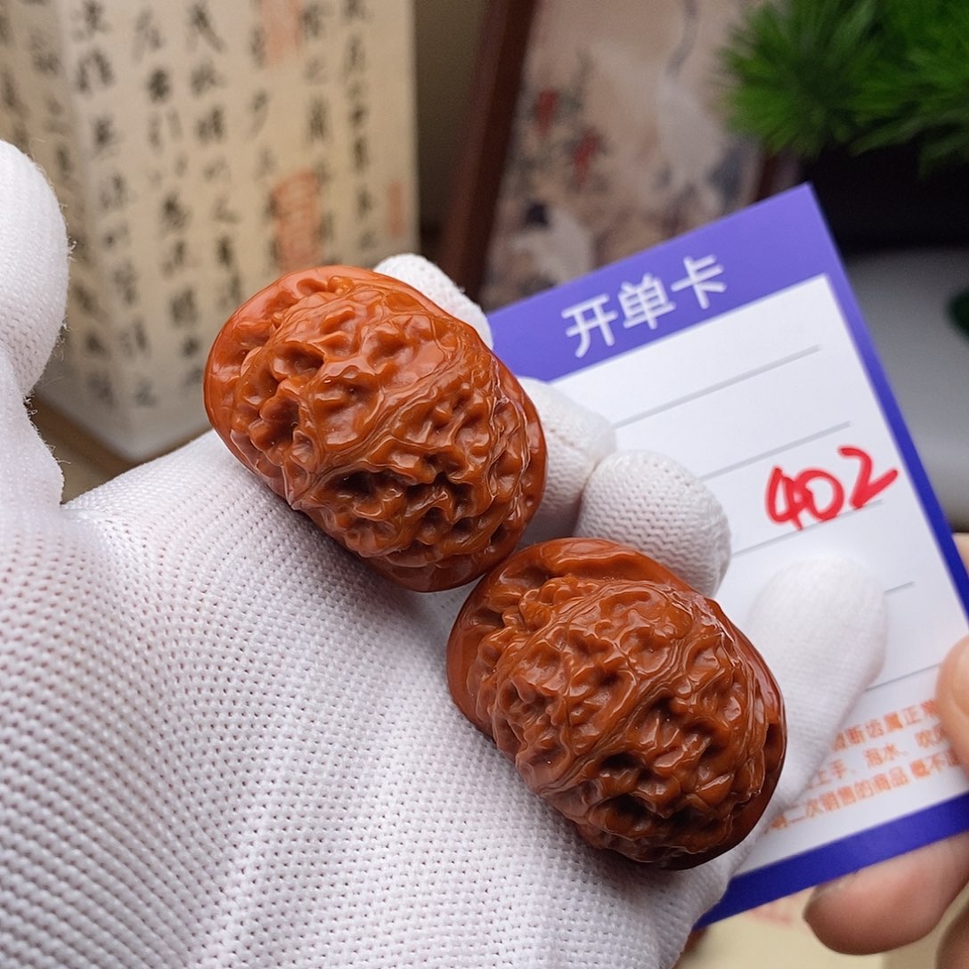文玩核桃把件40红灯402