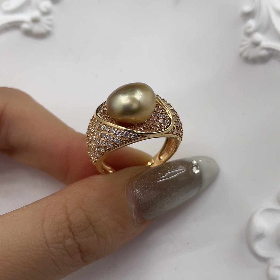 海水珍珠银S925镶嵌戒指