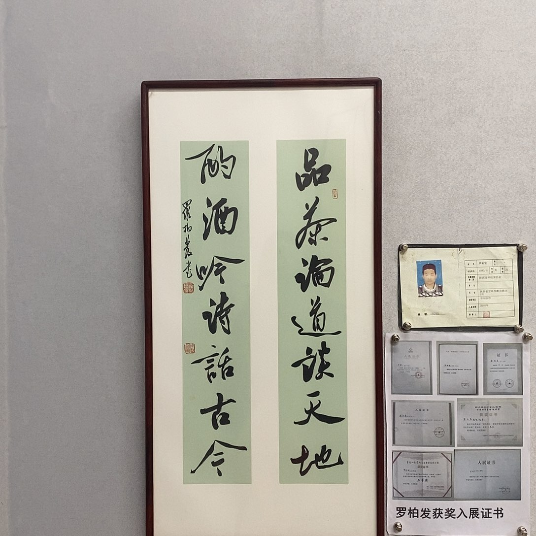 书法罗柏发书法品茶