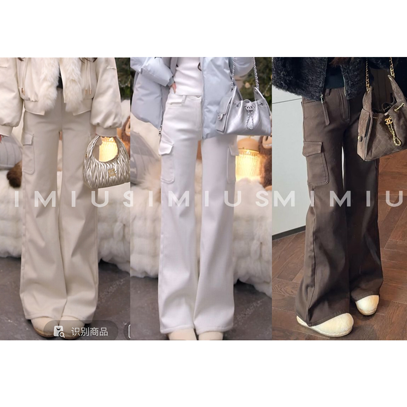 【mimius】U 加绒加厚微喇休闲工装弯刀牛仔裤 汉服 WG12033