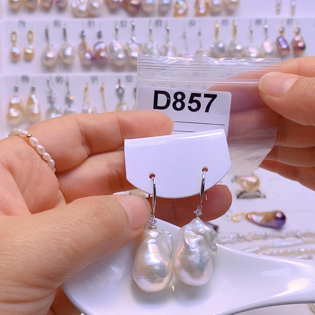 淡水珍珠耳饰银S925镶嵌