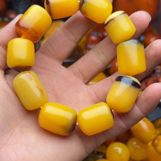 琥珀（花珀）手串未镶嵌蜜蜡