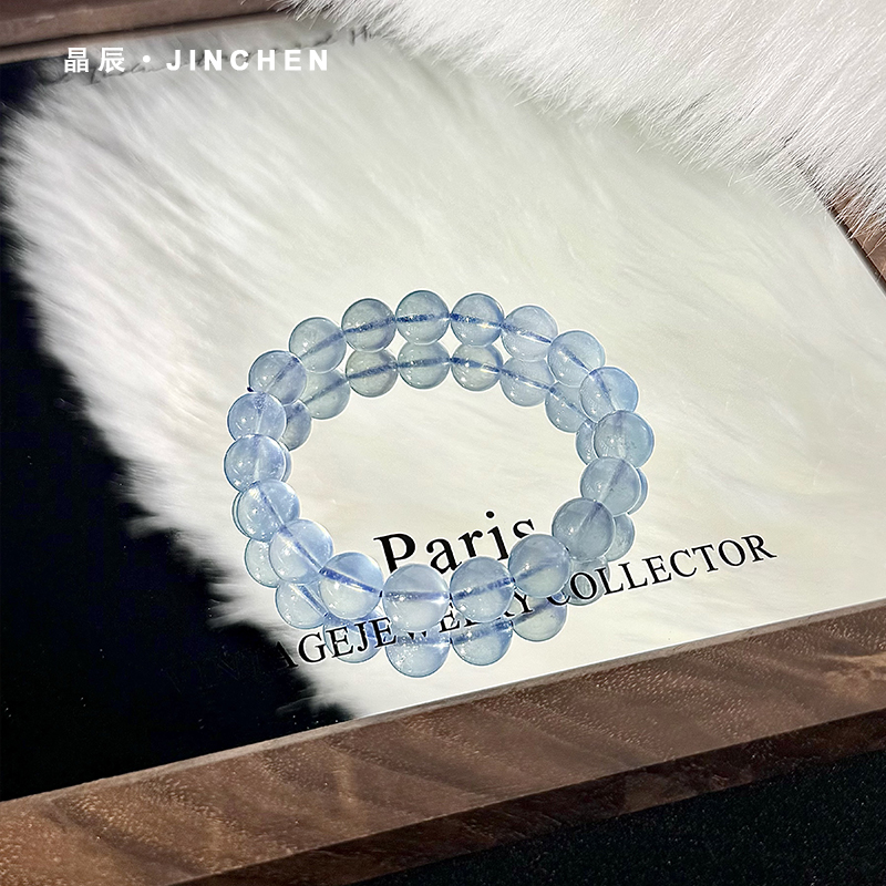 【潮汐之语】天然海蓝宝手串手链水晶手链手串保平安增自信稳财富